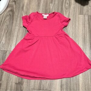Pink Ribbed Kids Dress